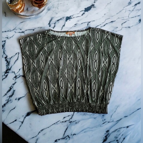 Ellen Tracy Blouse Ellen tracy green multicolors stamps top blouse size Large - Picture 15 of 16